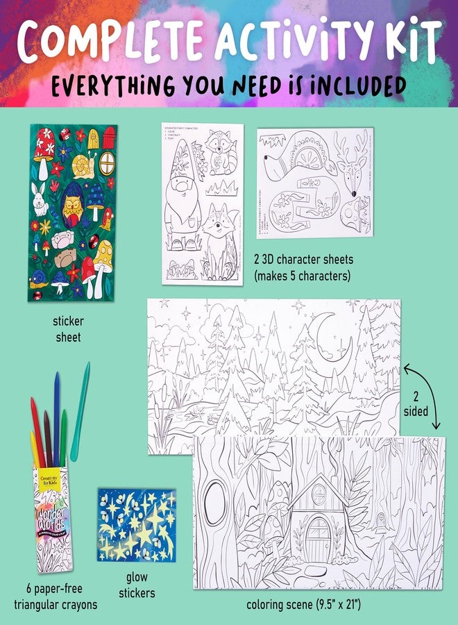 Creativity for Kids Wonder Worlds 3D Coloring Craft Kit: Enchanted Forest - Coloring Craft Kit for Kids, DIY Kit for Girls and Boys, Holiday Stocking Stuffers Kids Gifts (Ages 5+) - Image 3